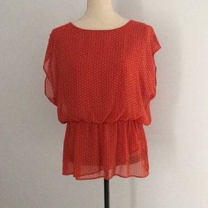 Fun coral and beige top.